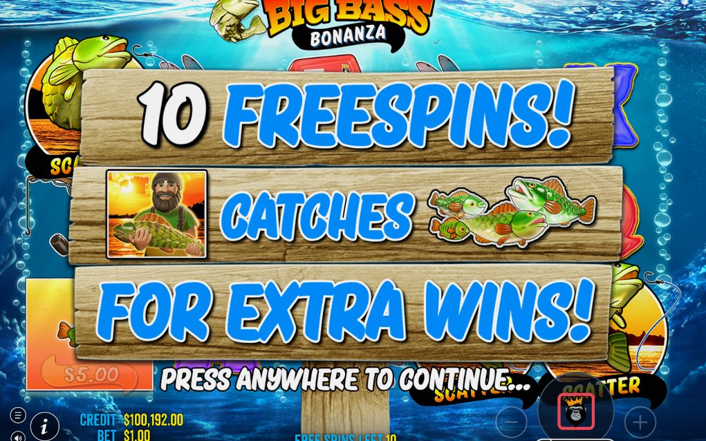Free spins med Fisherman Wild på alla hjul