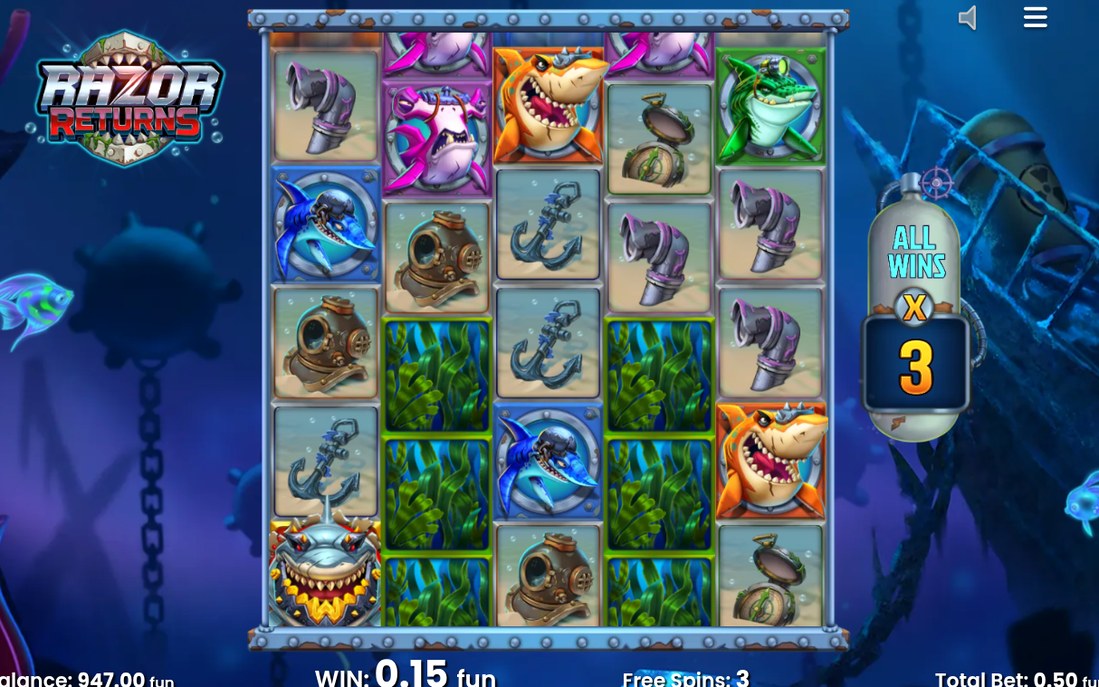 Free Spins-läge med den totala multiplikatorn