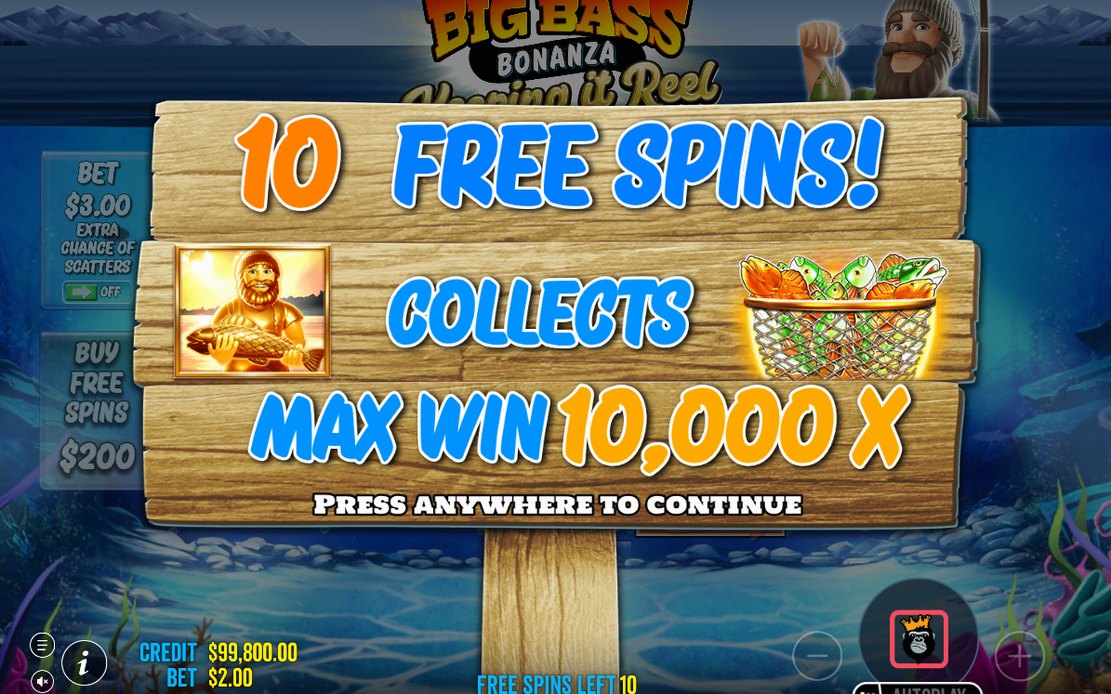 Free spins med specialrullar och FISHERMAN WILD